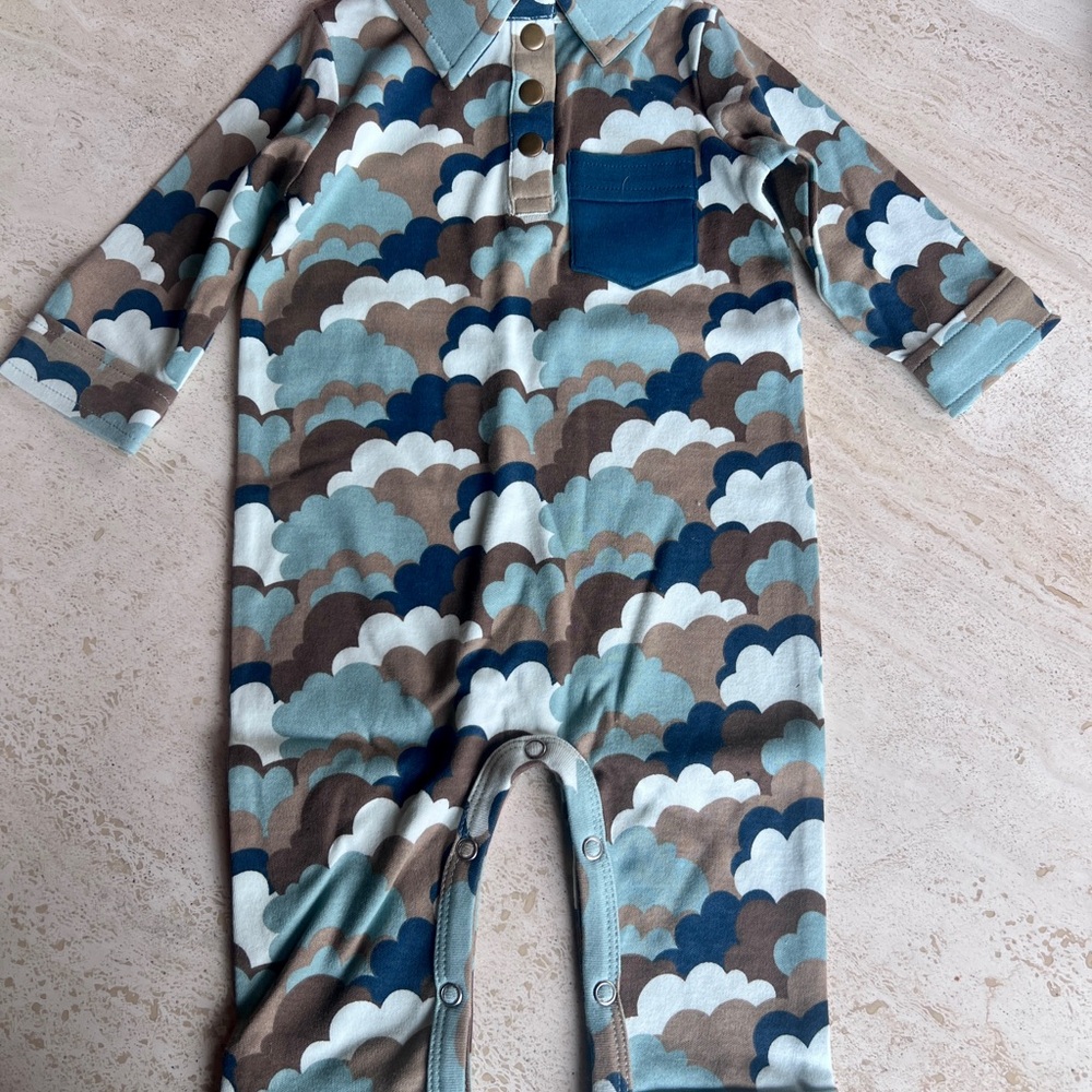 Kate Quinn 70s One Piece Cloud Pattern